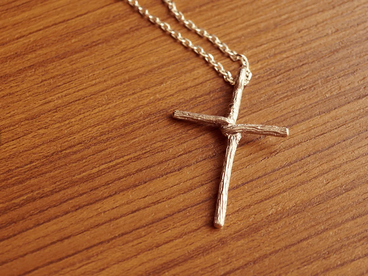 925 Silver Pendant with Necklace (Cross Twig) — 4