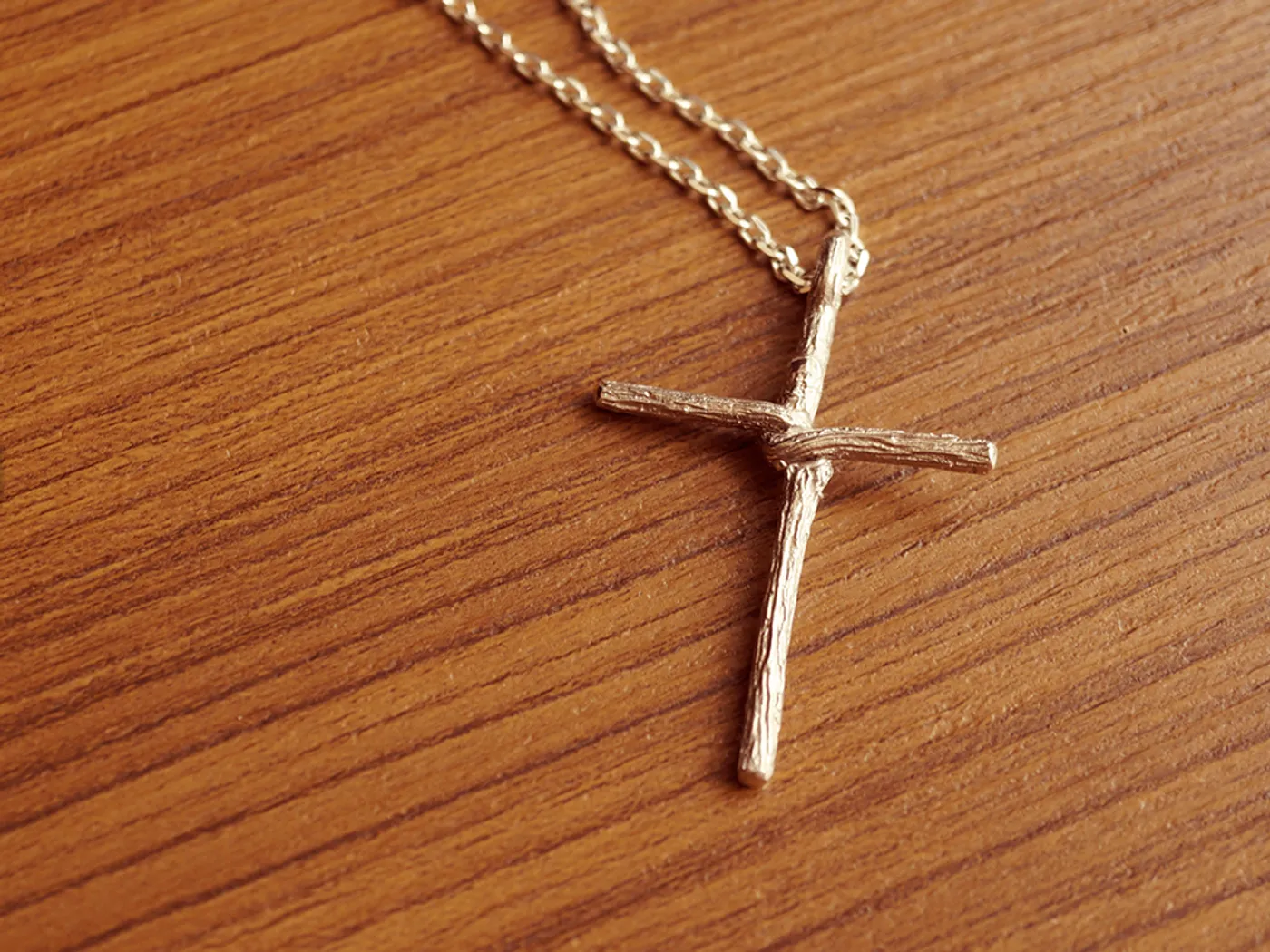 925 Silver Pendant with Necklace (Cross Twig) — view 4