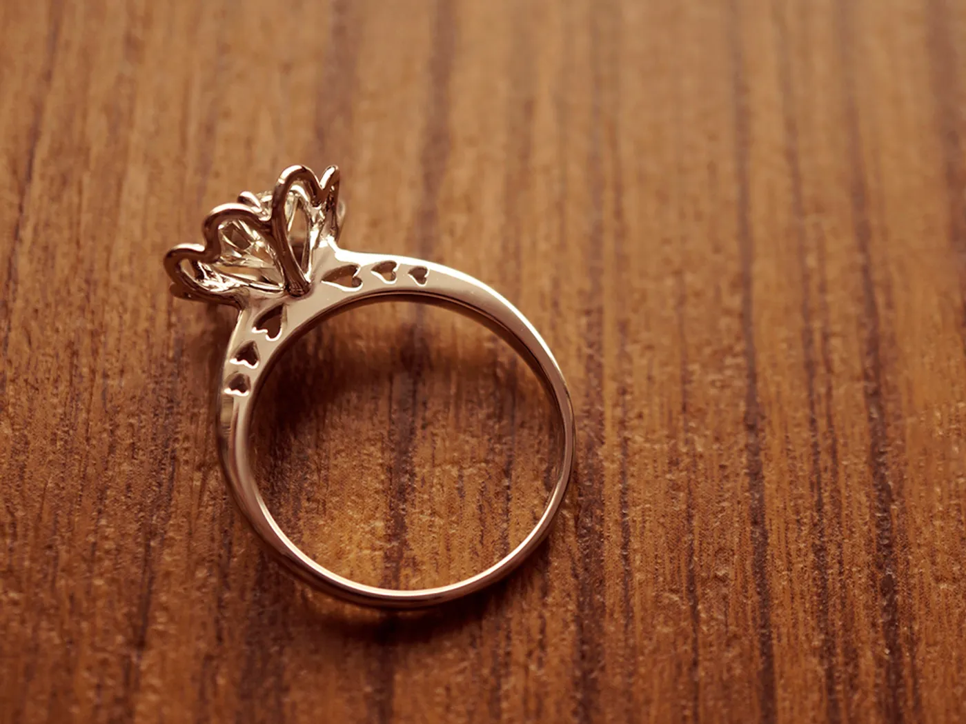 18k White Gold Diamond Ring (Clover) — view 5