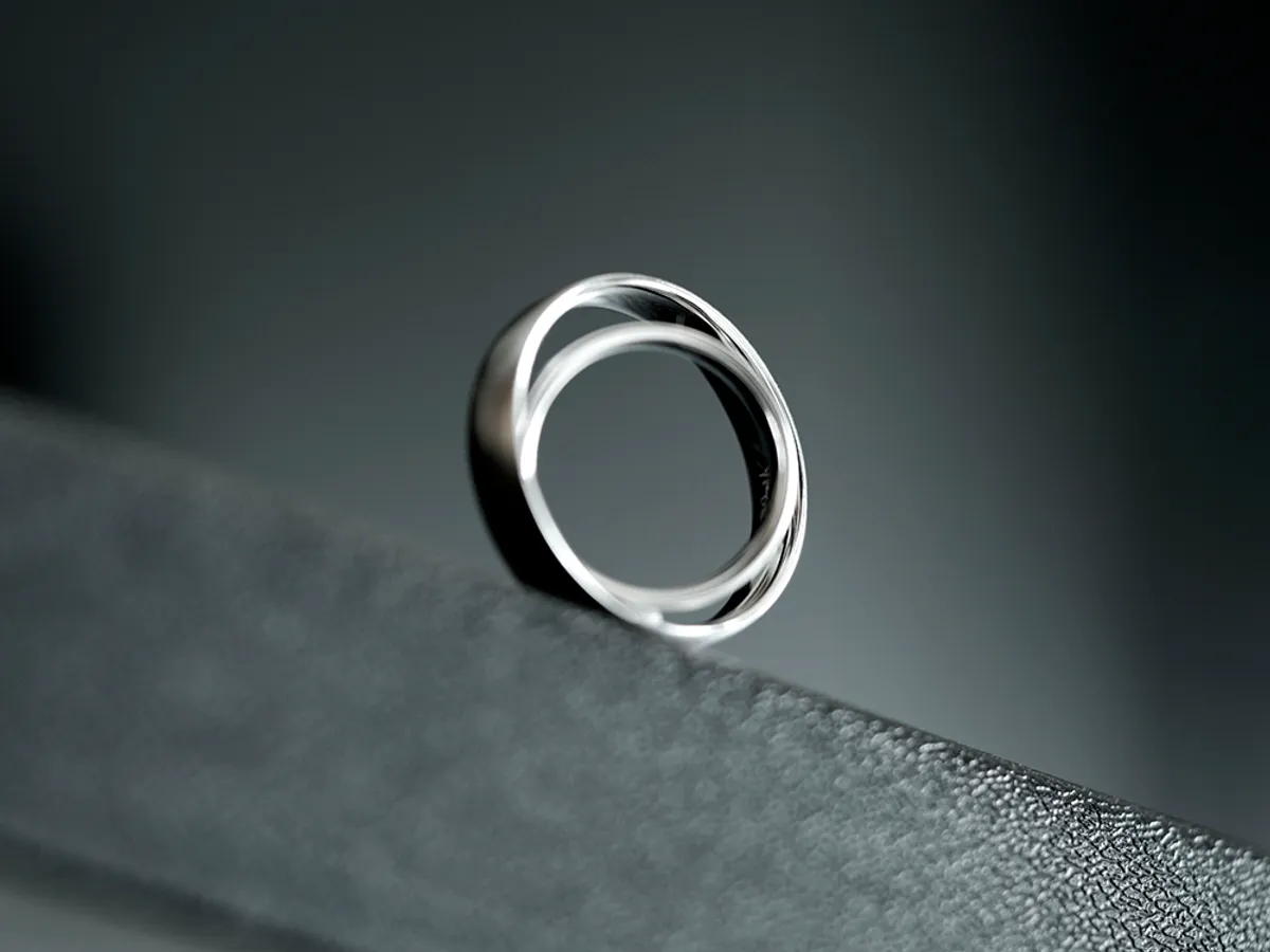 18k White Gold Wedding Band — 1