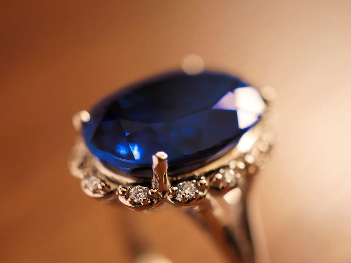 18k White Gold Earrings & Ring Set(Sapphire) — 2