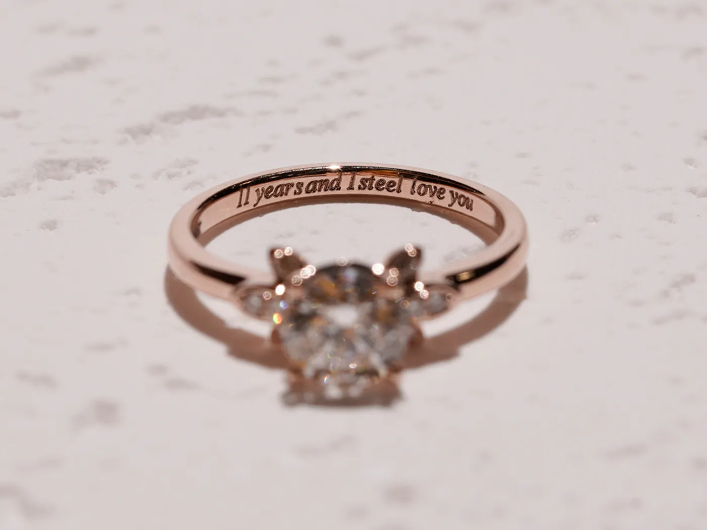 18k Rose Gold Diamond Ring — view 3