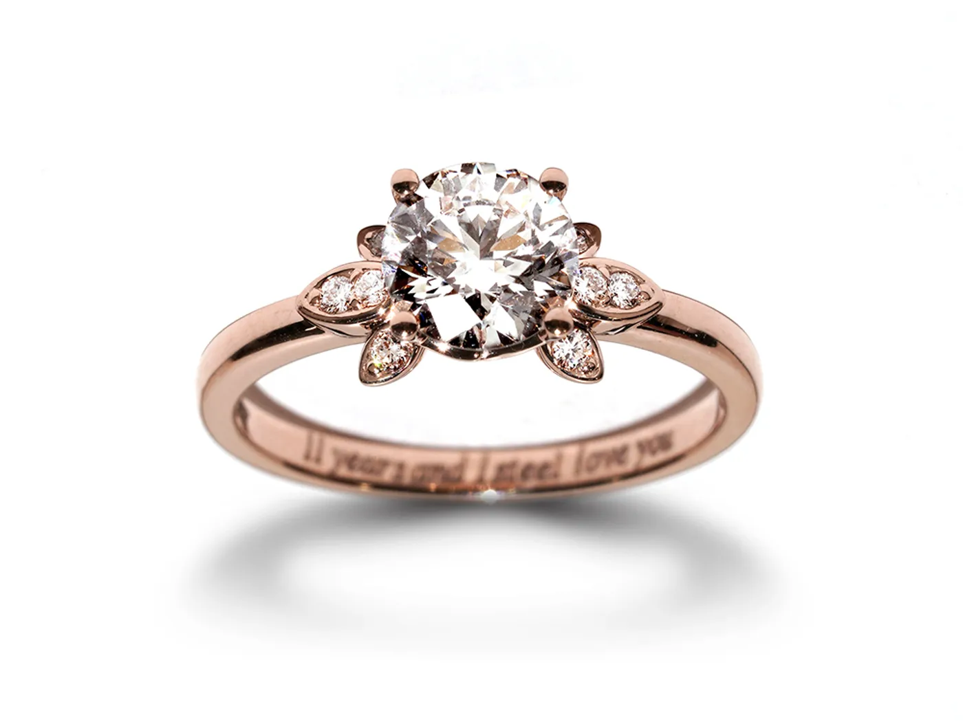 18k Rose Gold Diamond Ring — view 1