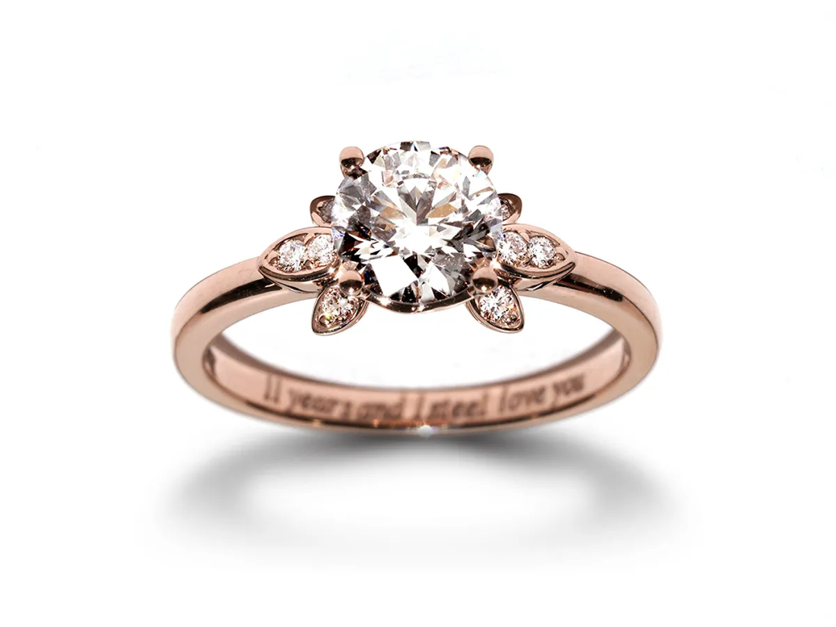18k Rose Gold Diamond Ring — 1