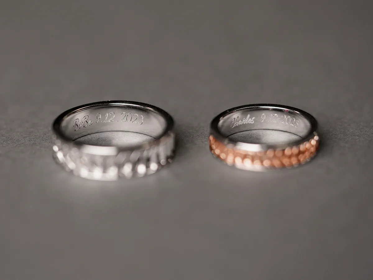 18k White & Rose Gold Wedding Band — 4