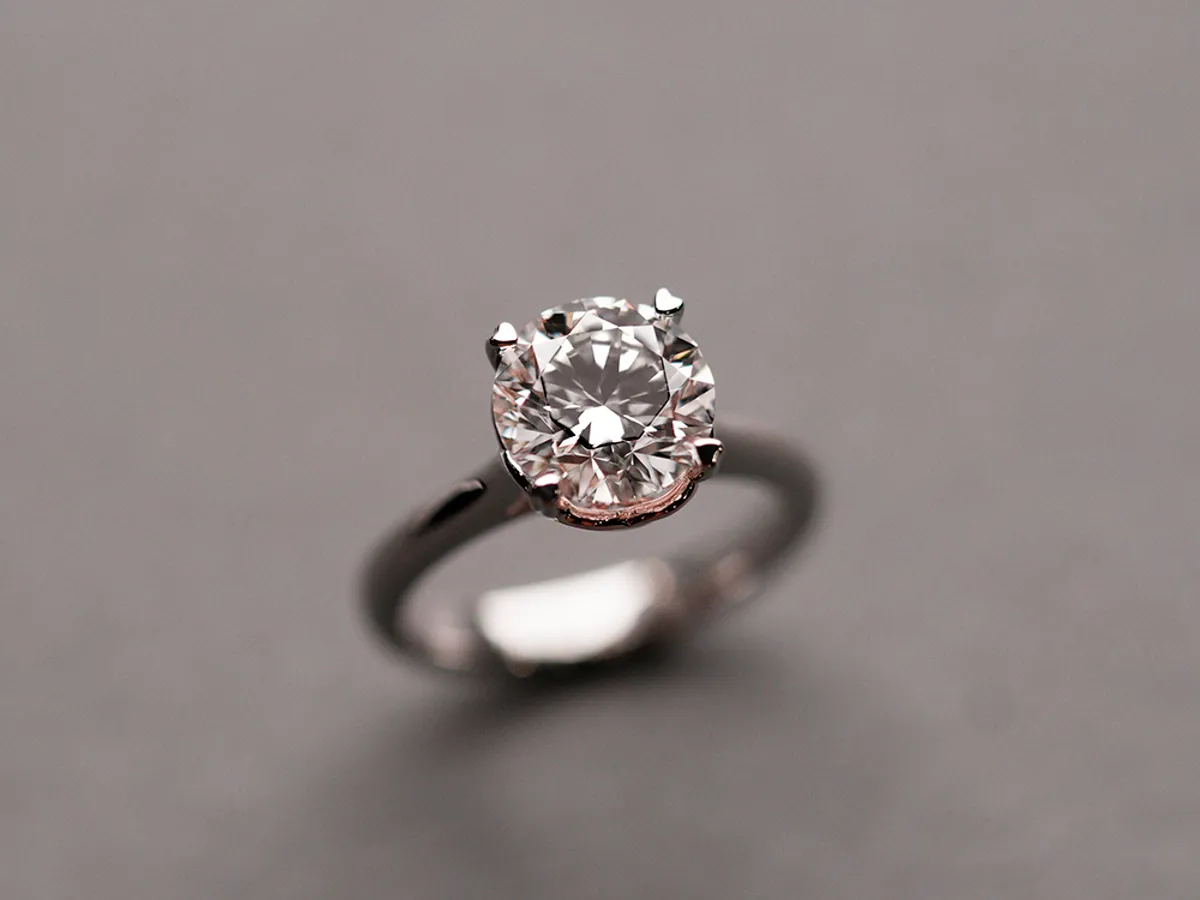 PT & 18k Rose Gold Diamond Ring — 4