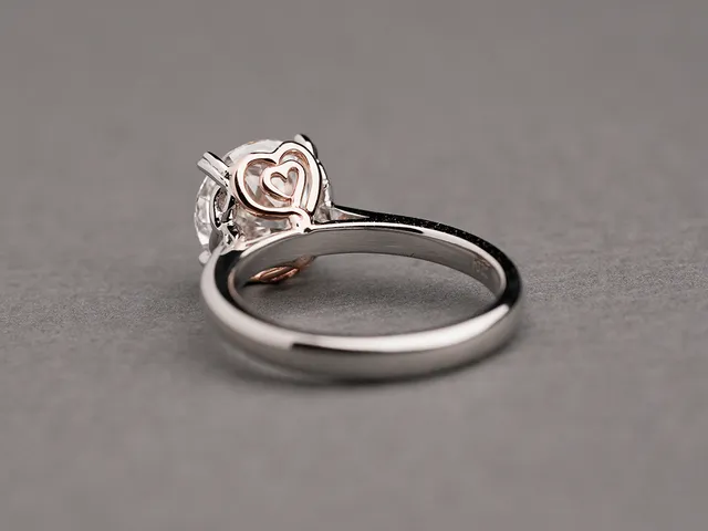 PT & 18k Rose Gold Diamond Ring