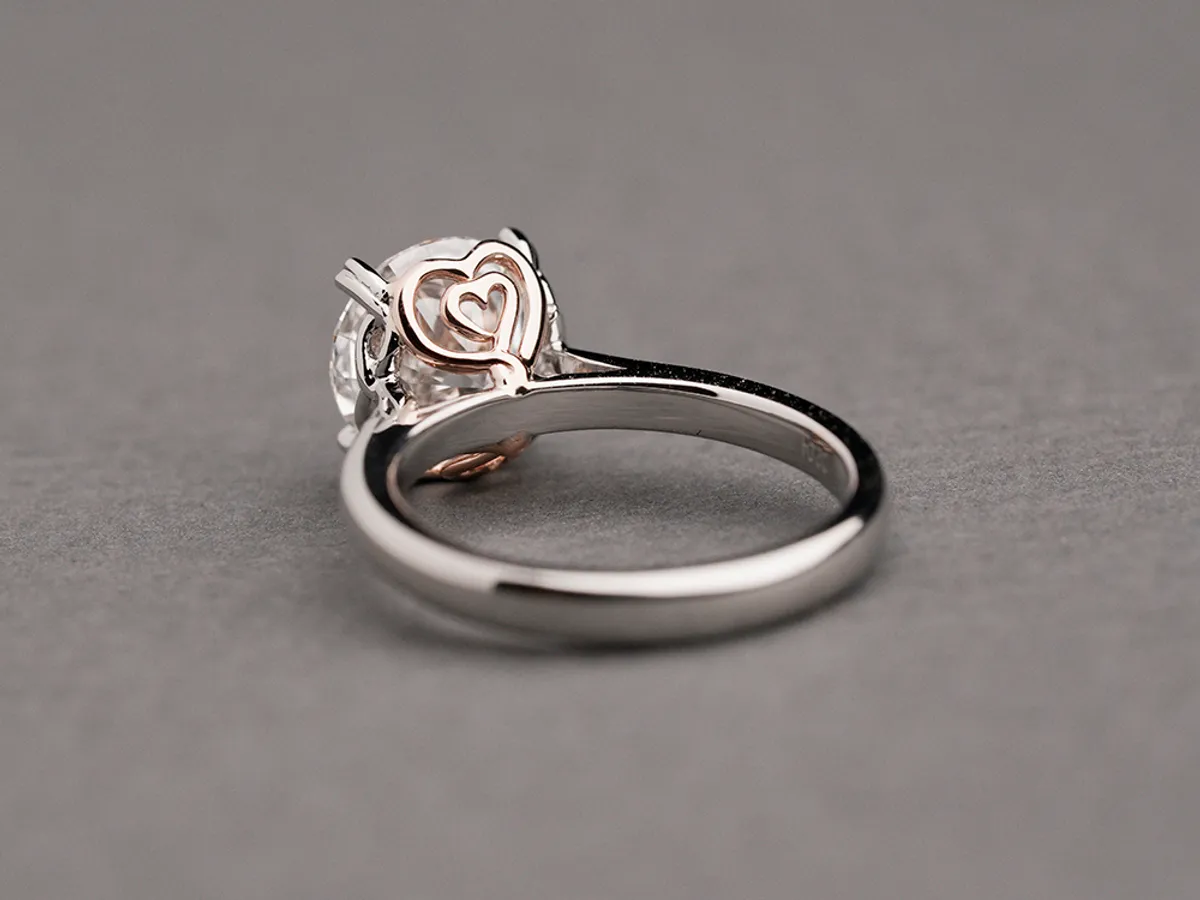PT & 18k Rose Gold Diamond Ring — 1