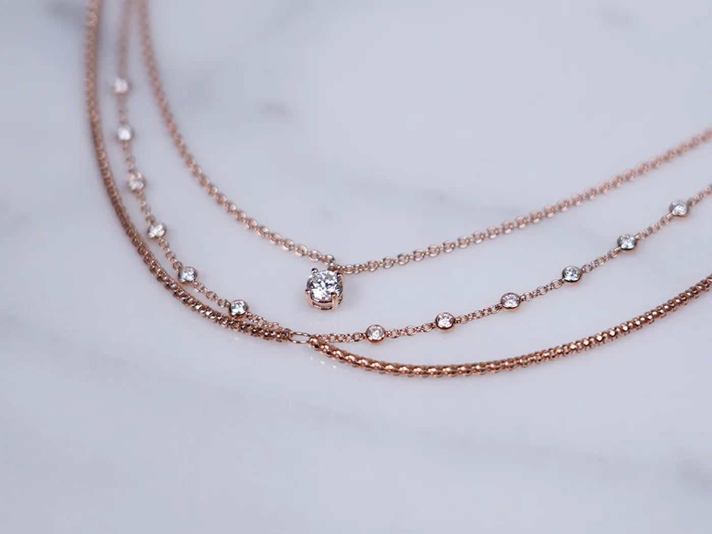 18k Rose Gold Diamond Anglet — view 2