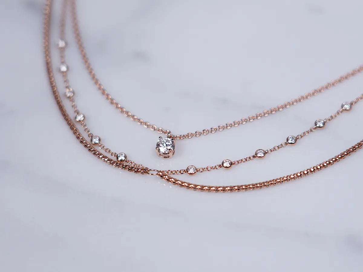 18k Rose Gold Diamond Anglet — 2