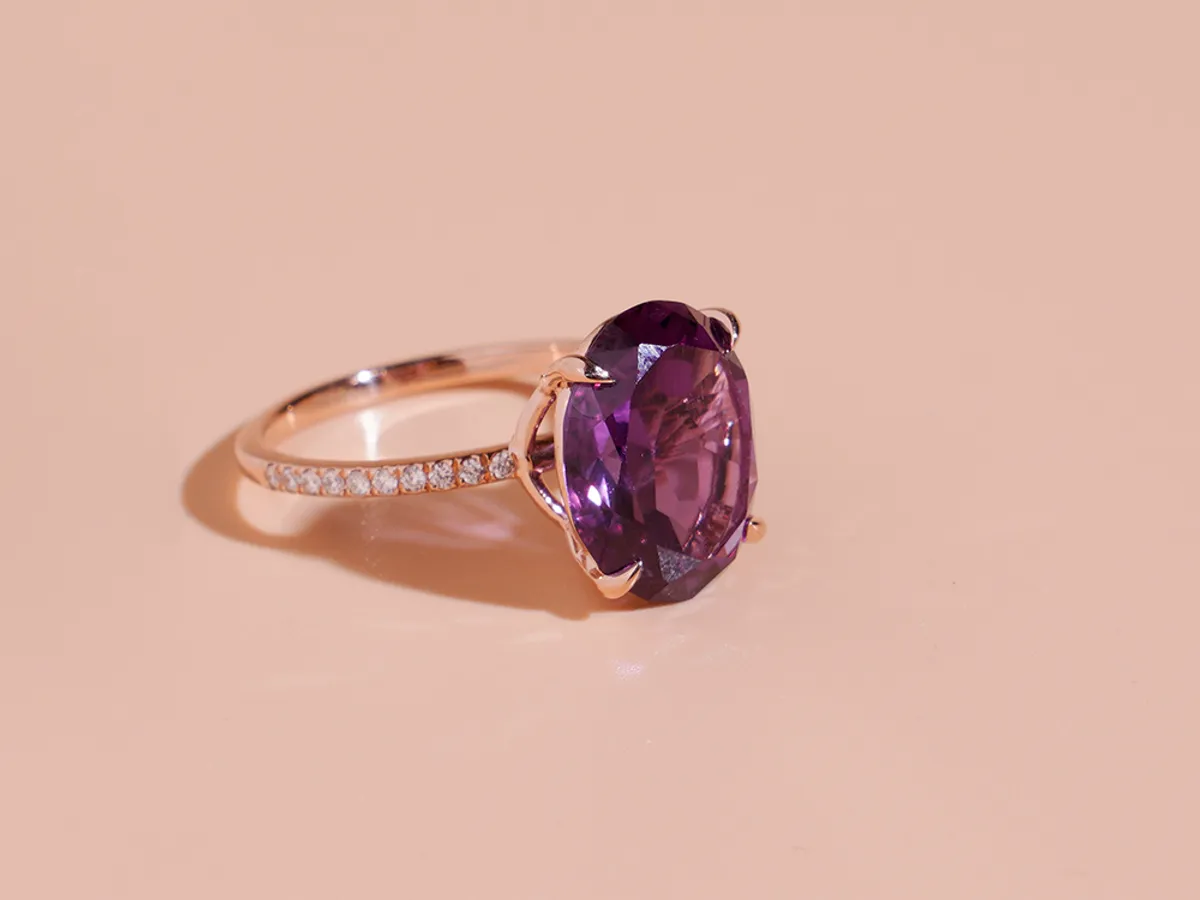 14k Rose Gold Ring (purple stone) — 4