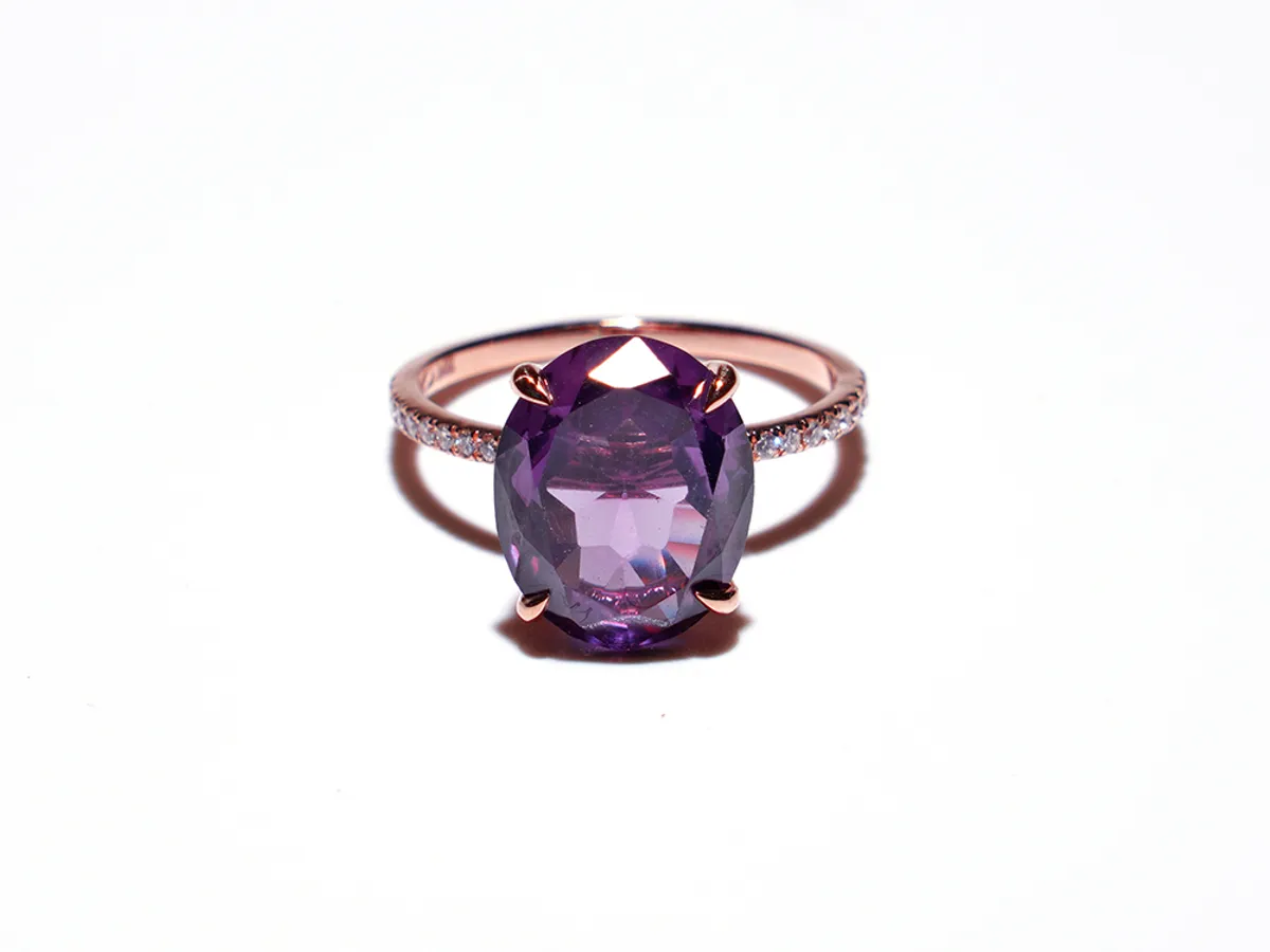 14k Rose Gold Ring (purple stone) — 2
