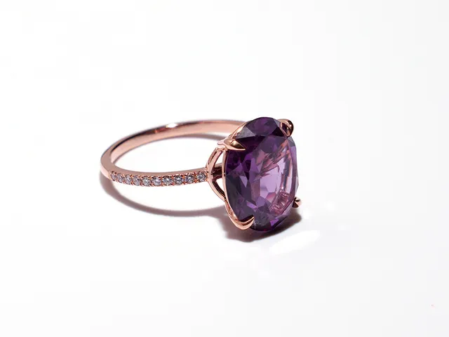 14k Rose Gold Ring (purple stone)
