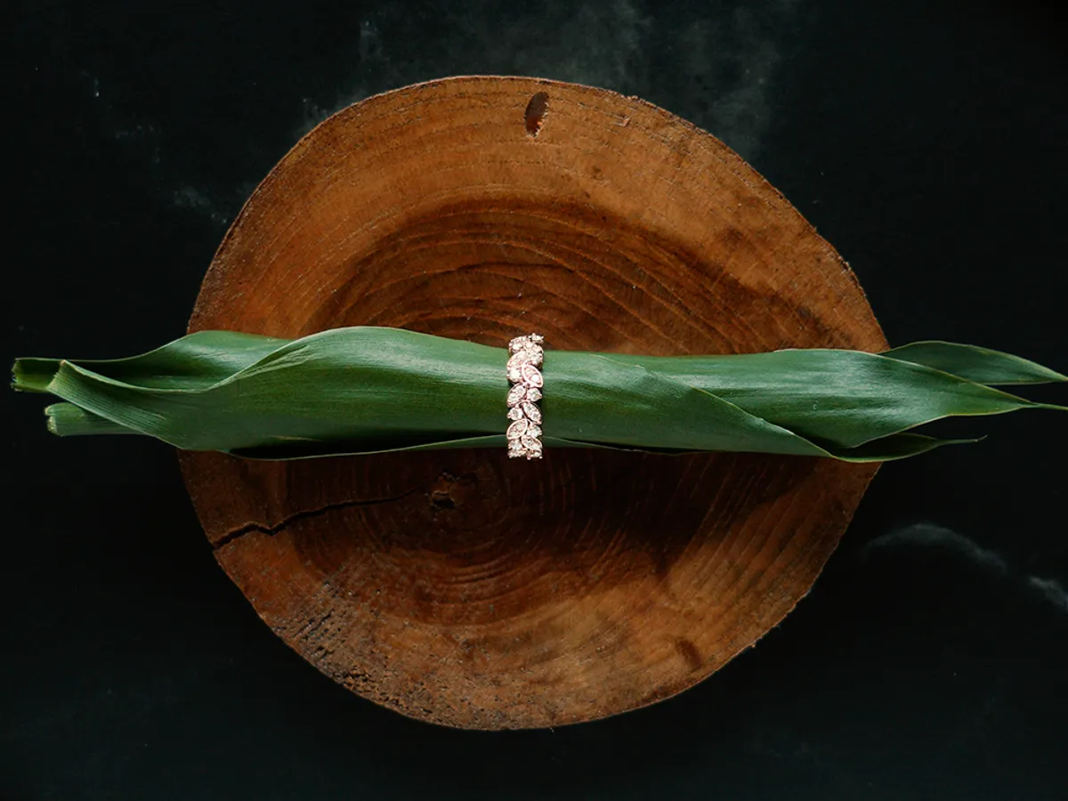 14k Rose Gold Diamond Ring (Leafs) — 8