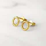 雕花 耳環 · 黃金 1