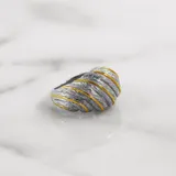 羽環 戒指 · 白金＋黃金 3
