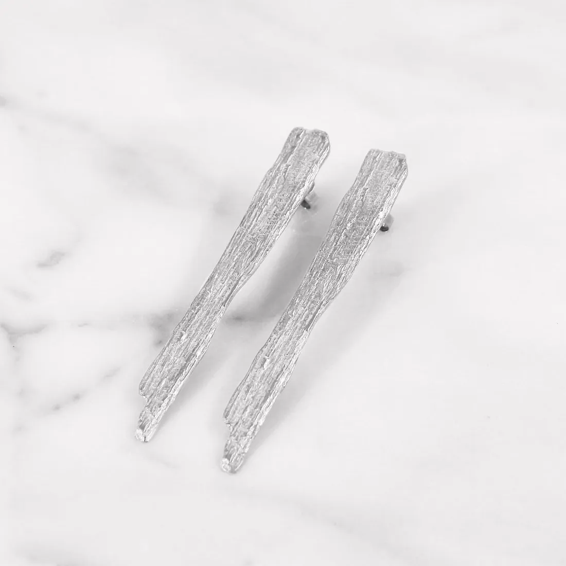 樹皮耳環 · 純銀