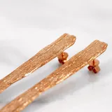 樹皮耳環 · 玫瑰金 3
